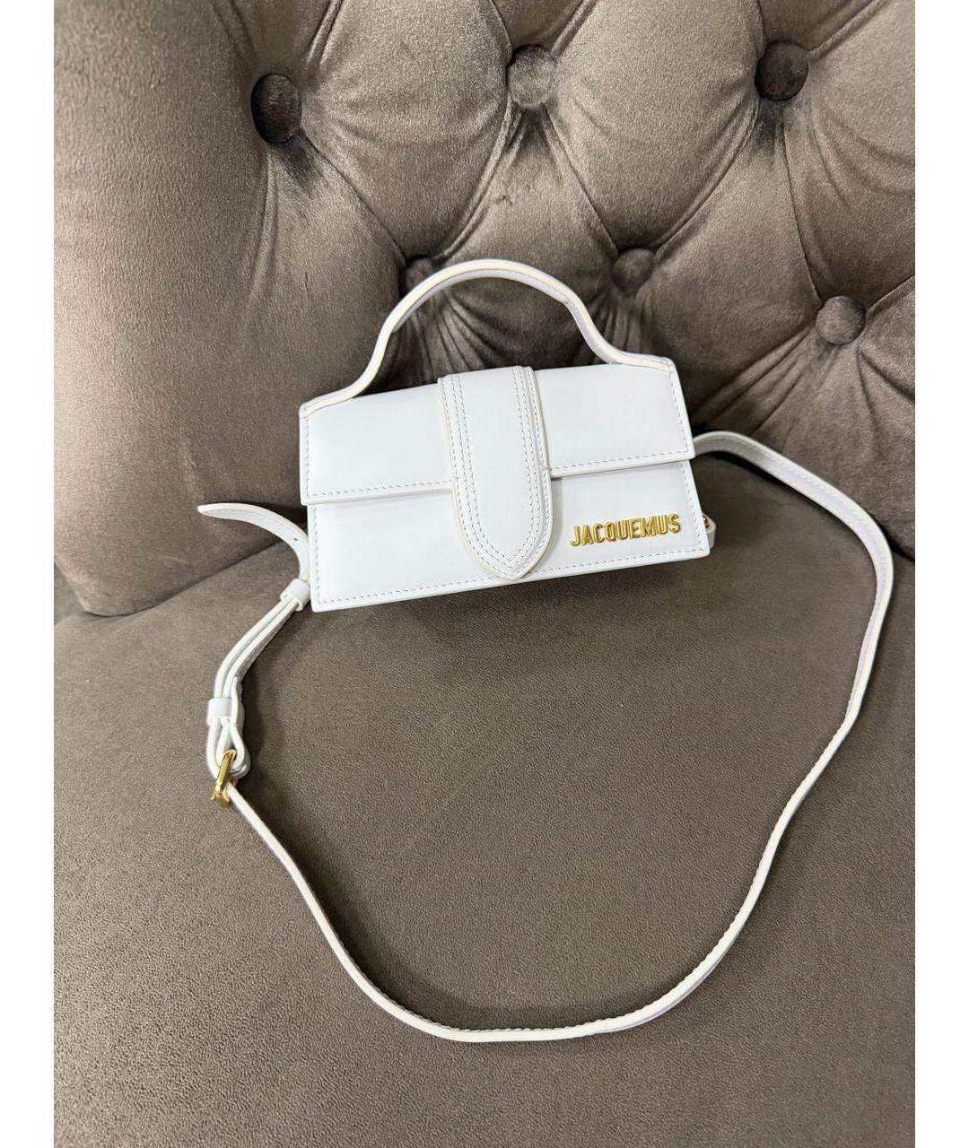 JACQUEMUS Белая кожаная сумка через плечо, фото 9