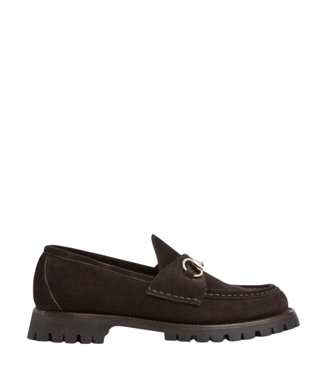 GUCCI Коричневые замшевые лоферы, фото 1