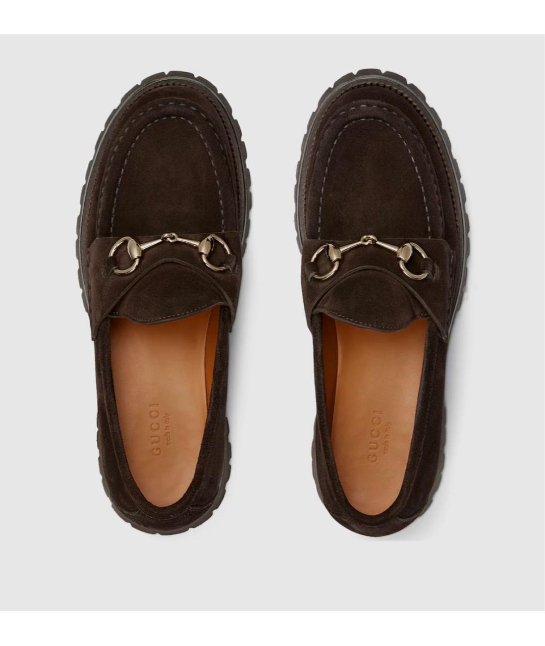 GUCCI Коричневые замшевые лоферы, фото 4