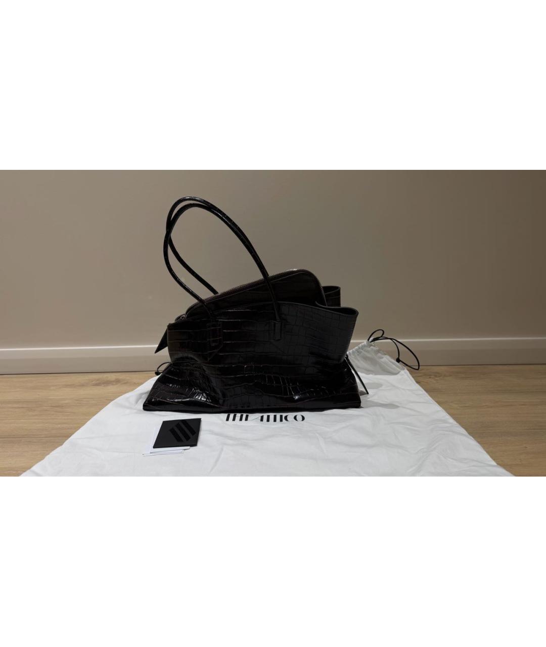 THE ATTICO Фиолетовая сумка тоут из лакированной кожи, фото 3