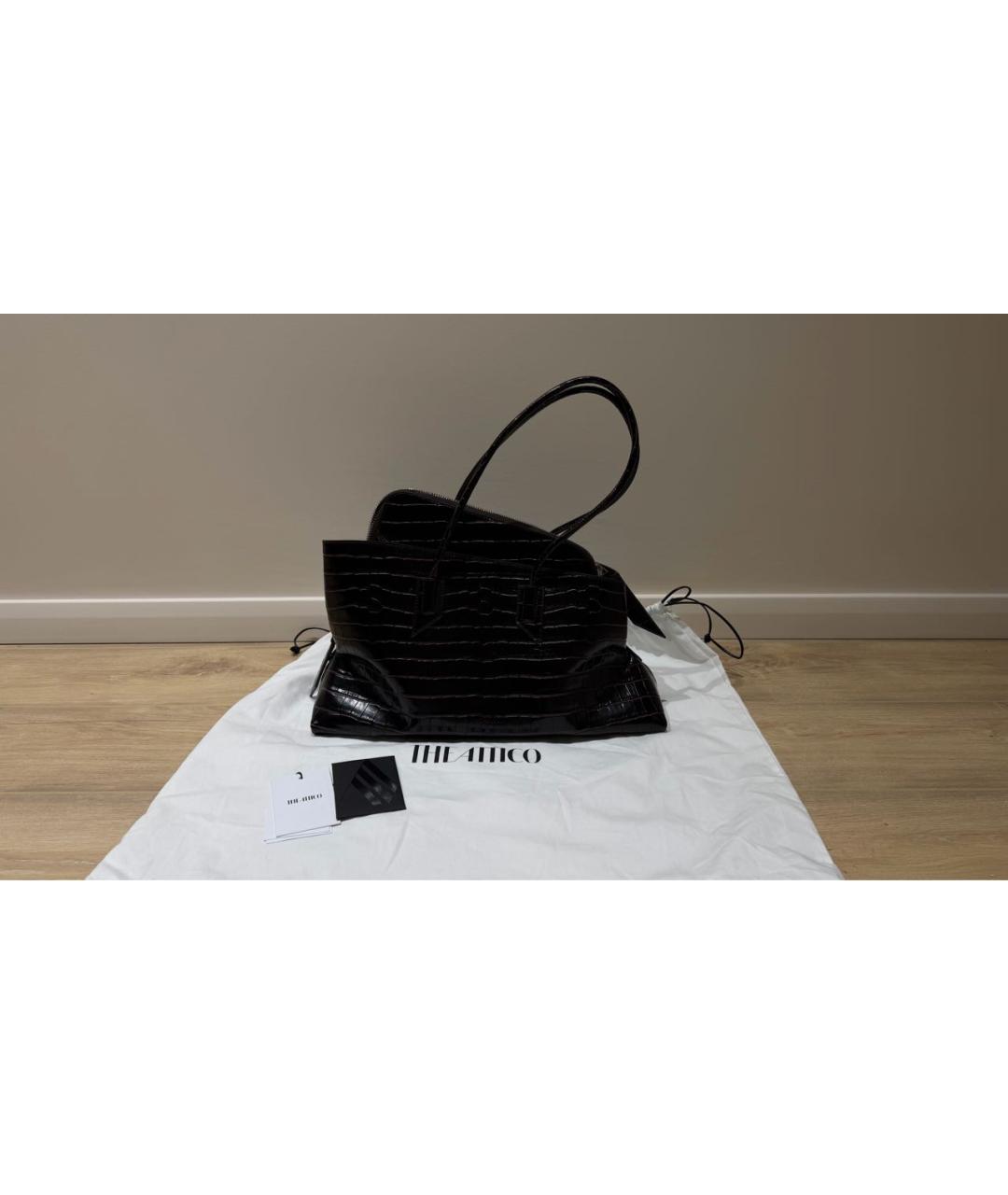 THE ATTICO Фиолетовая сумка тоут из лакированной кожи, фото 5