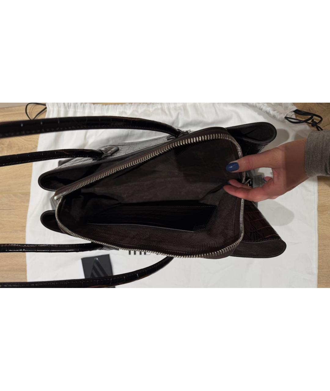 THE ATTICO Фиолетовая сумка тоут из лакированной кожи, фото 4