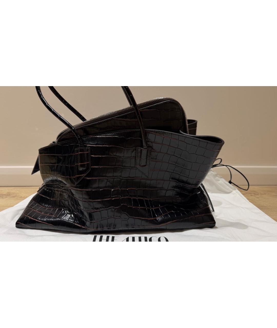 THE ATTICO Фиолетовая сумка тоут из лакированной кожи, фото 2