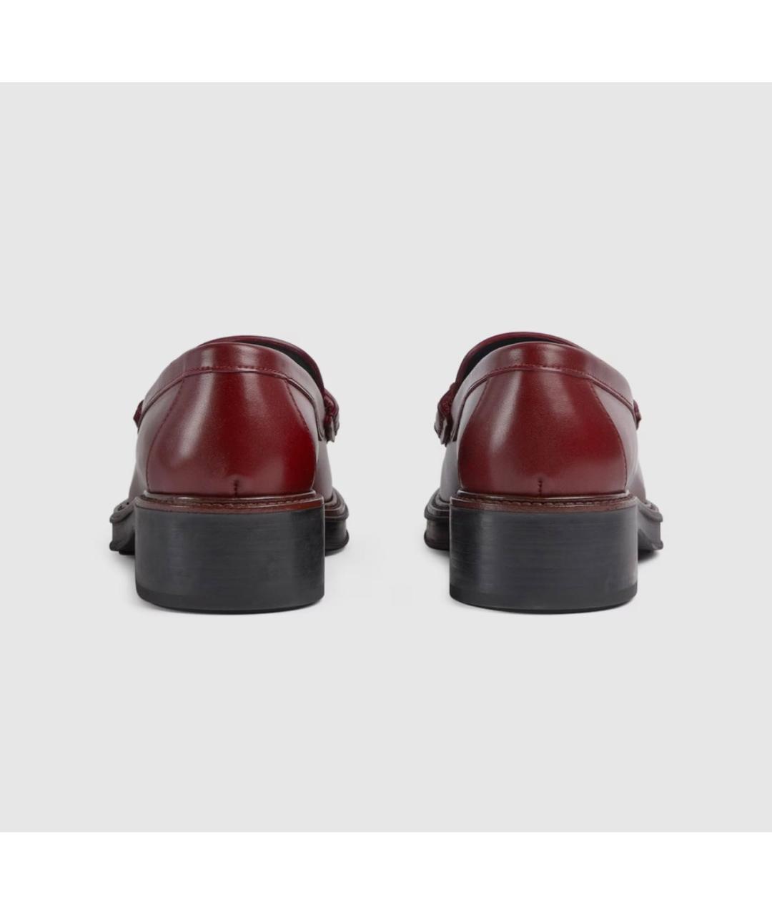 GUCCI Бордовые кожаные лоферы, фото 4