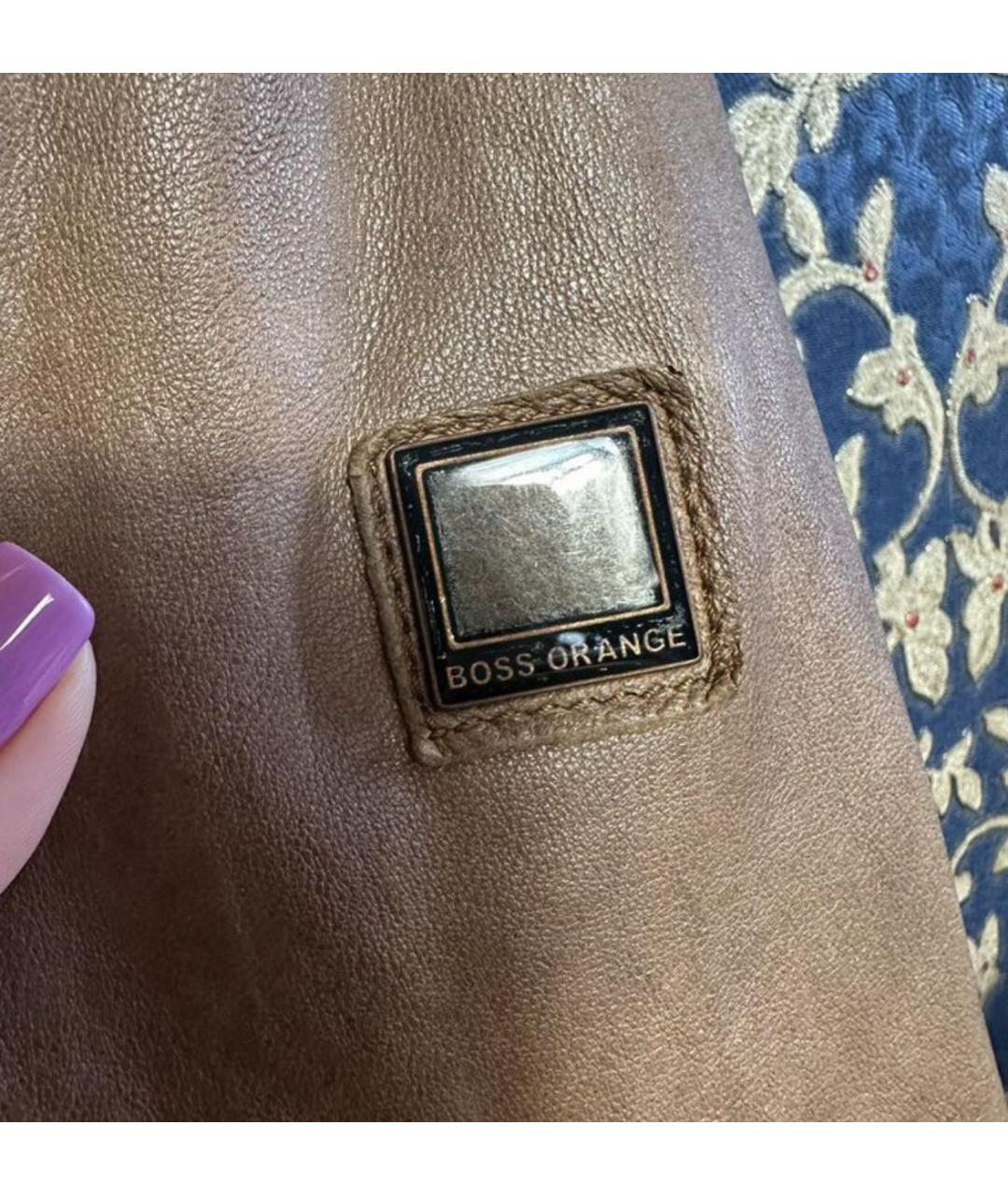 HUGO BOSS Коричневая кожаная куртка, фото 3