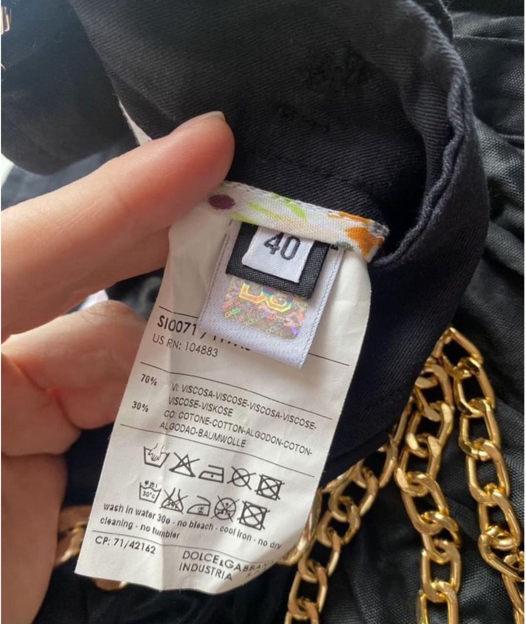 DOLCE&GABBANA Черная вискозная юбка мини, фото 4