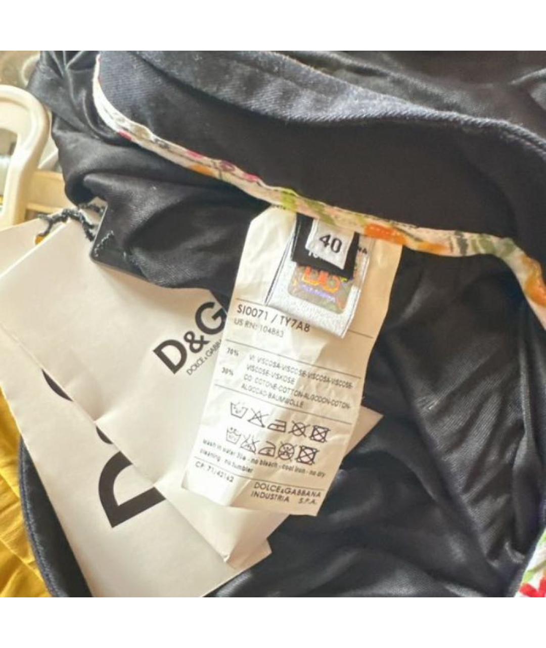DOLCE&GABBANA Черная вискозная юбка мини, фото 5