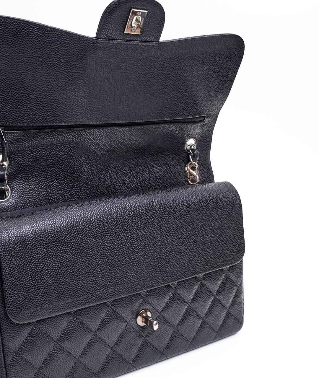 CHANEL Черная кожаная сумка тоут, фото 5