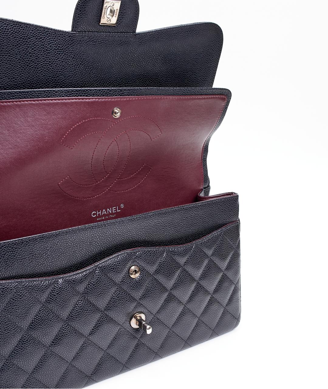 CHANEL Черная кожаная сумка тоут, фото 6