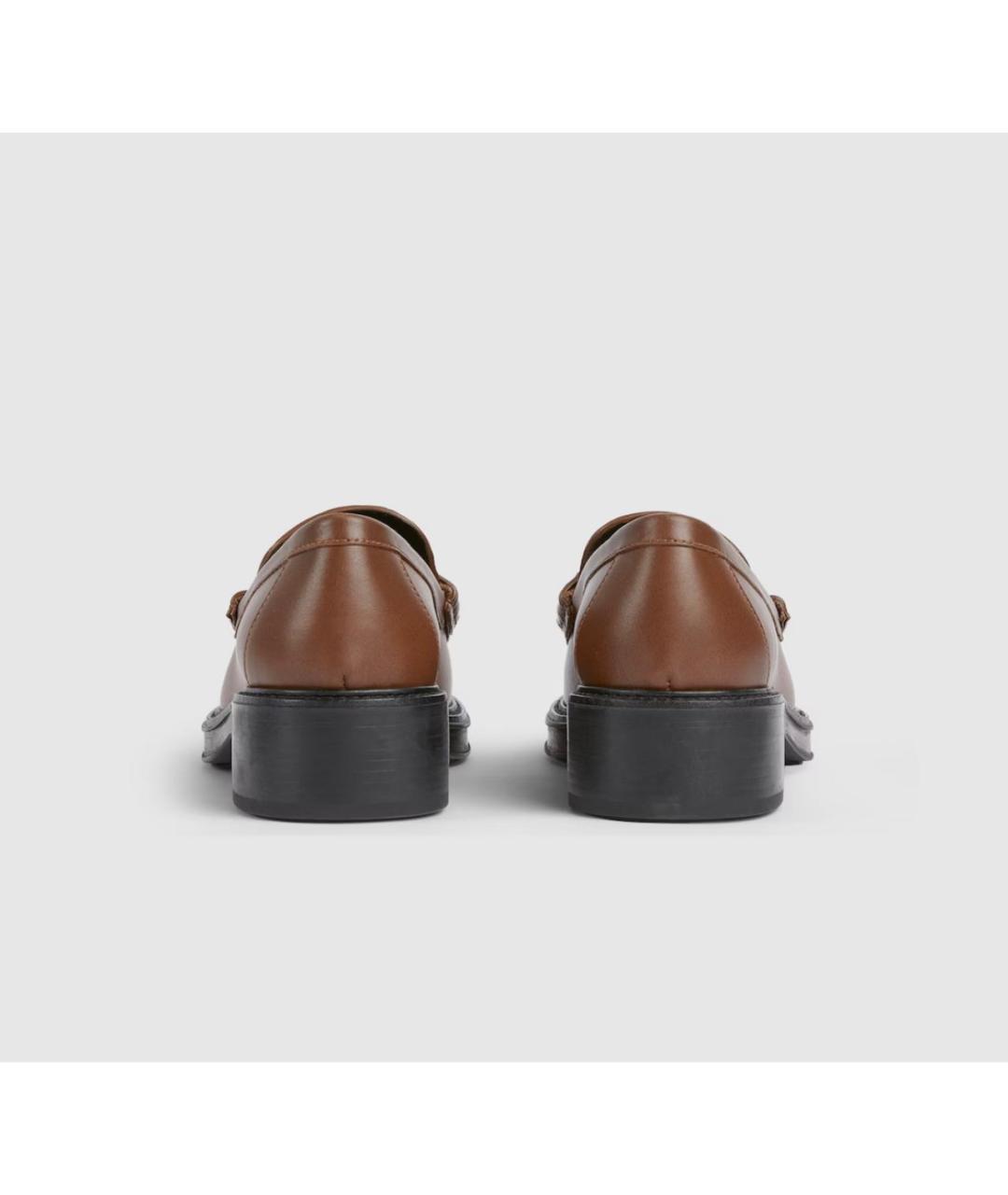GUCCI Коричневые кожаные лоферы, фото 4
