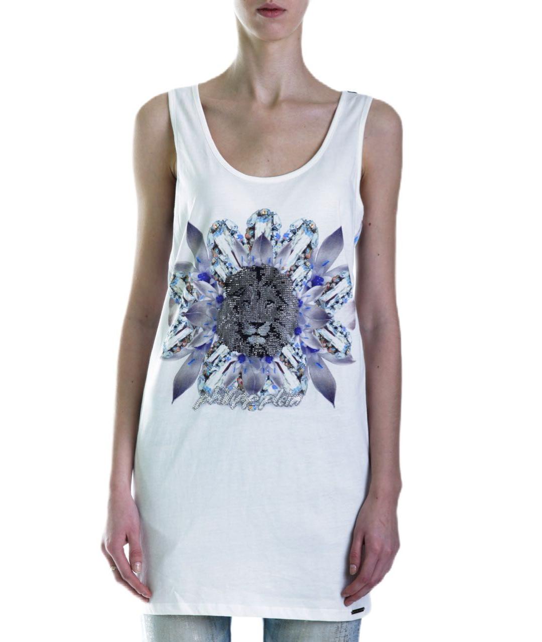 PHILIPP PLEIN Белая хлопковая майка, фото 4