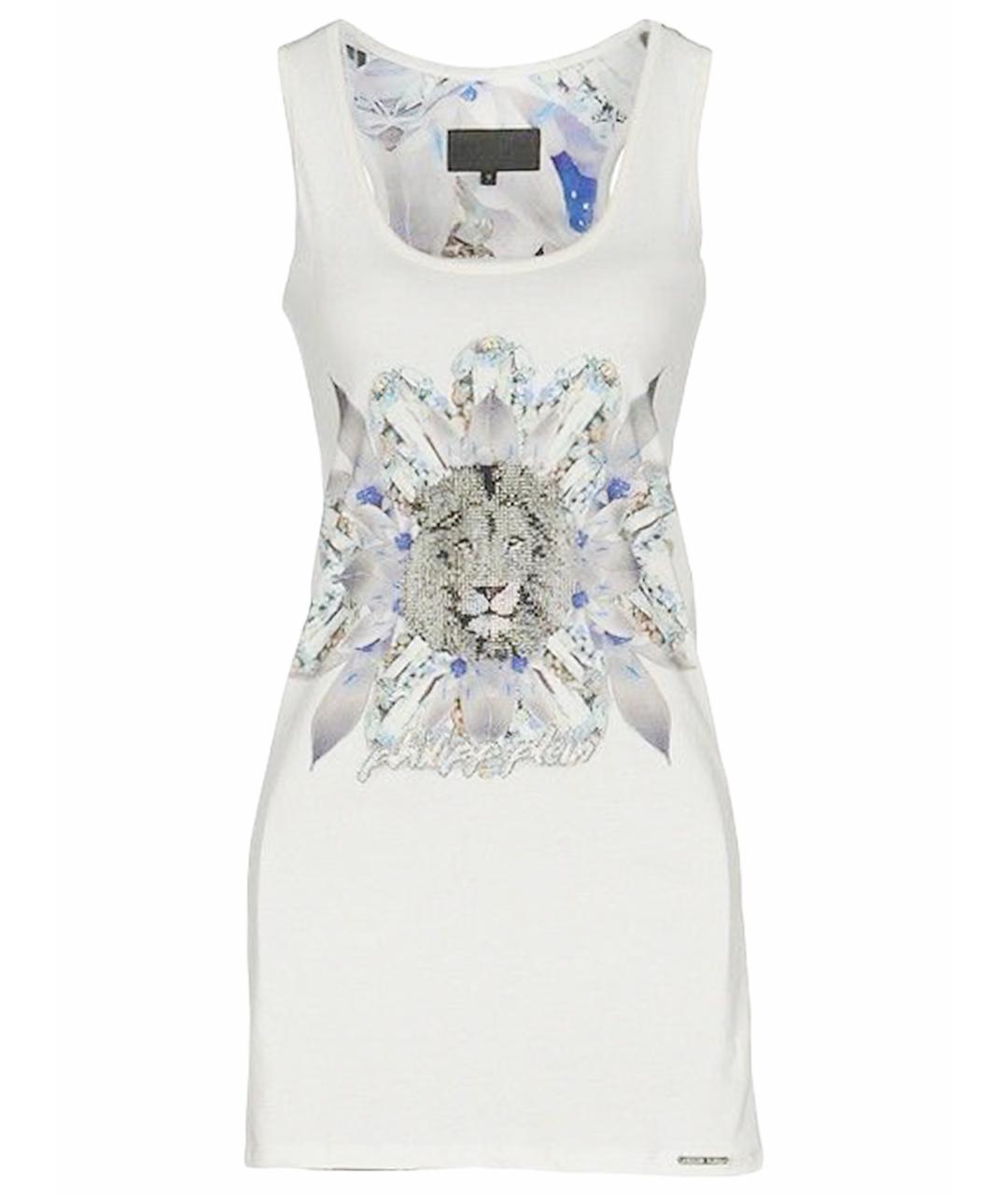 PHILIPP PLEIN Белая хлопковая майка, фото 1