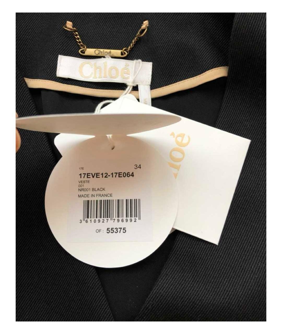 CHLOE Черный шерстяной жакет/пиджак, фото 5