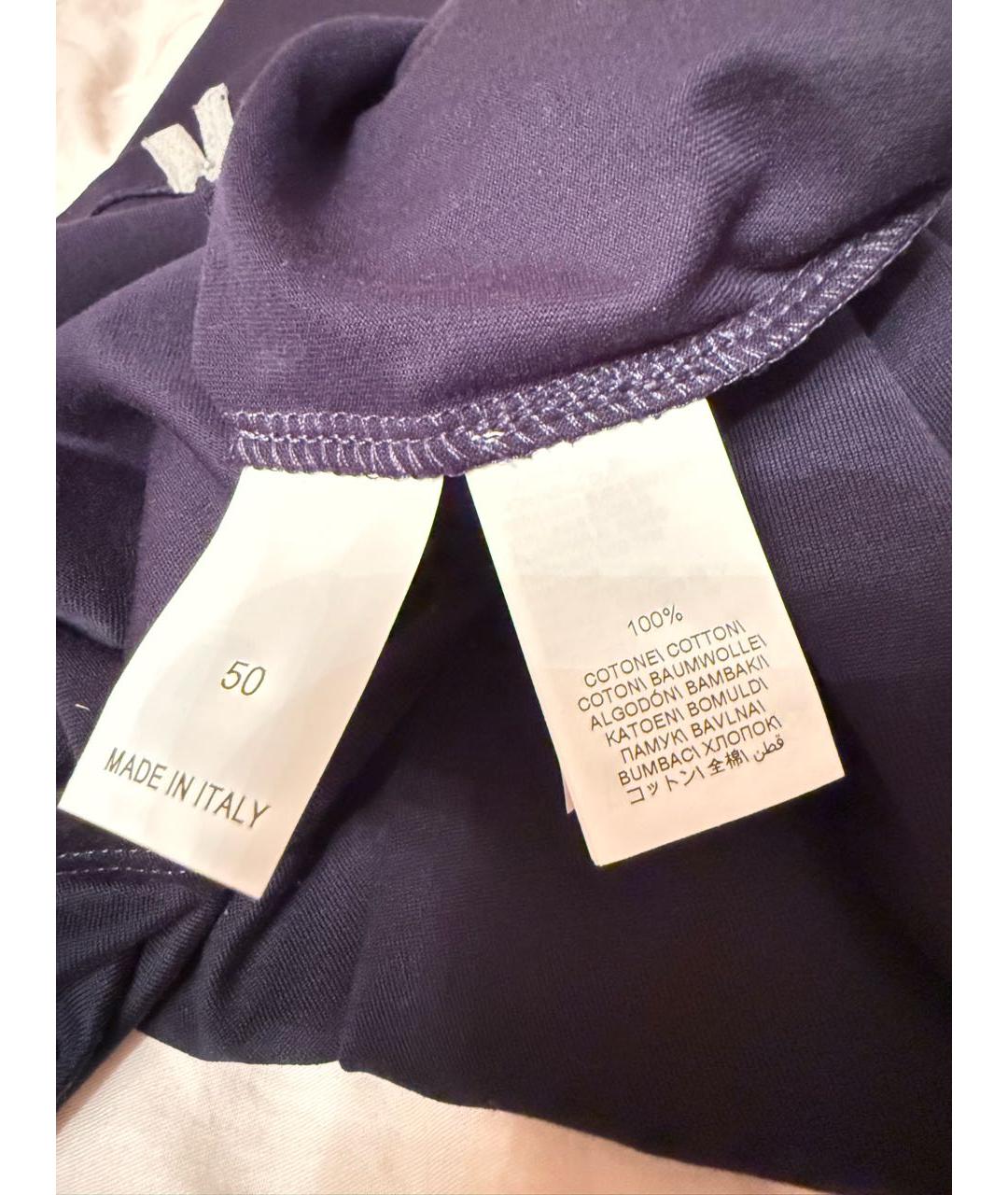 BRUNELLO CUCINELLI Темно-синяя хлопковая футболка, фото 5