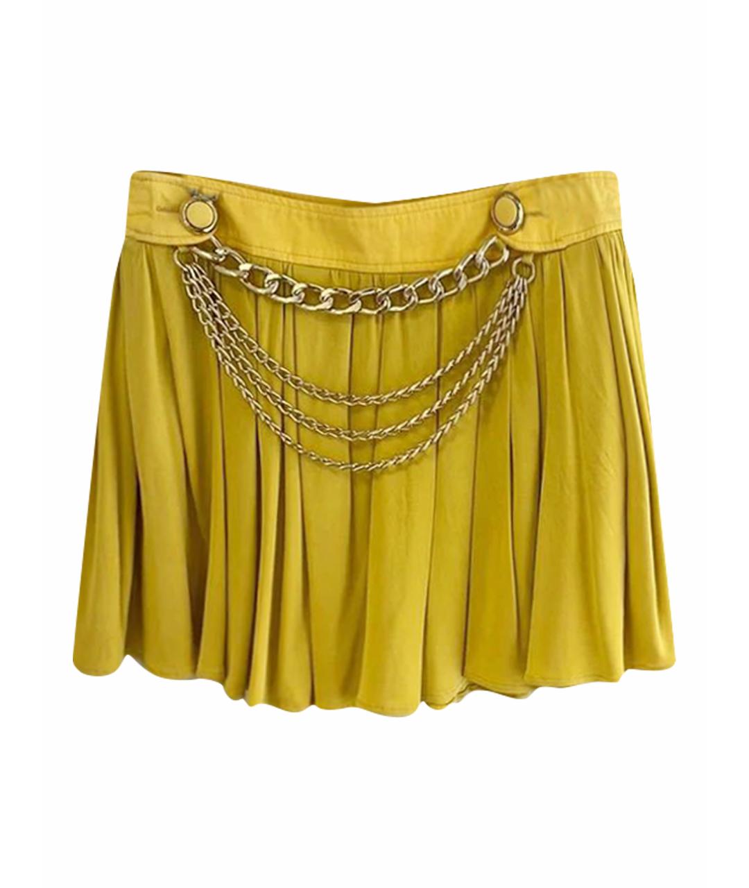 DOLCE&GABBANA Желтая вискозная юбка мини, фото 1