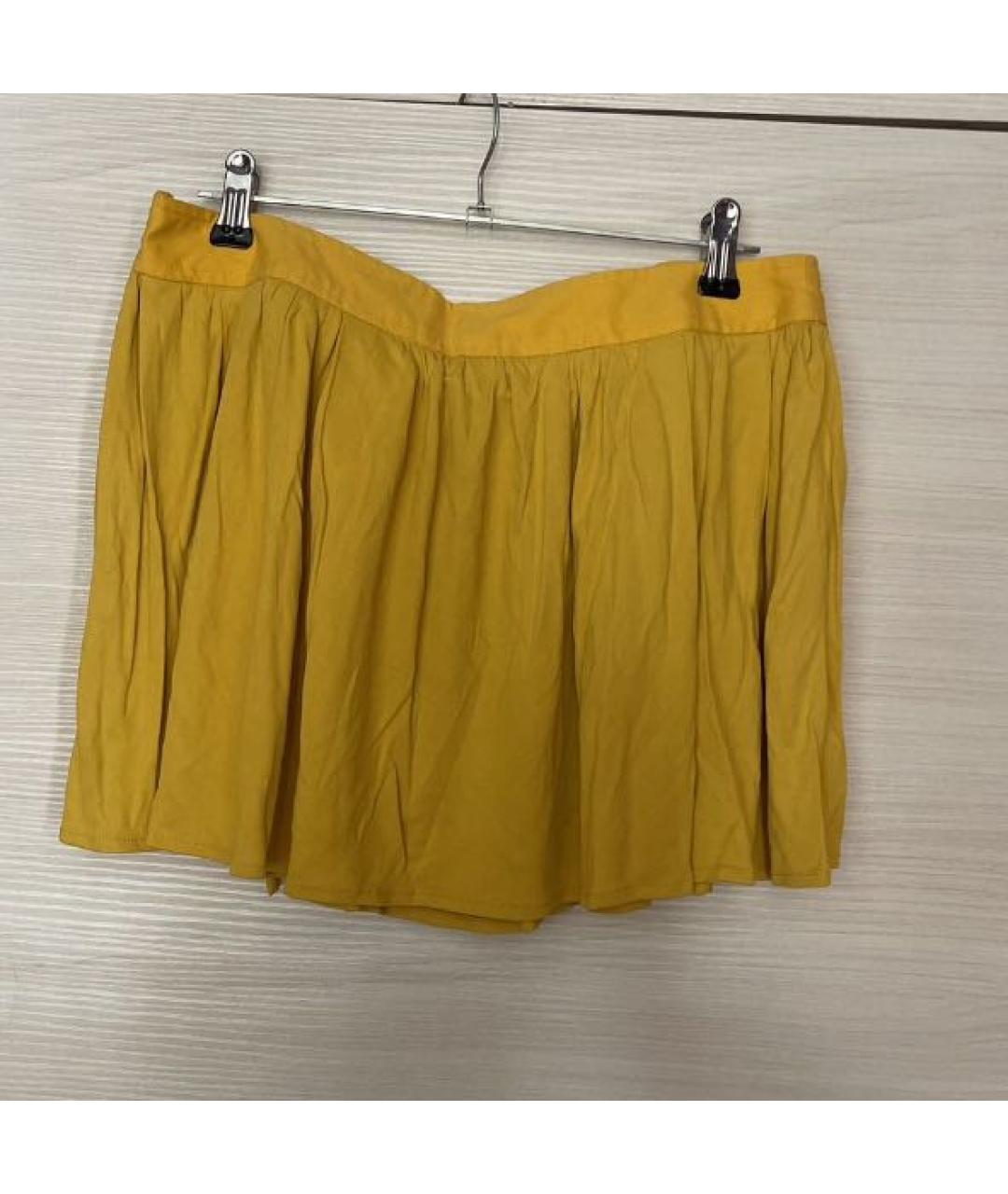 DOLCE&GABBANA Желтая вискозная юбка мини, фото 4
