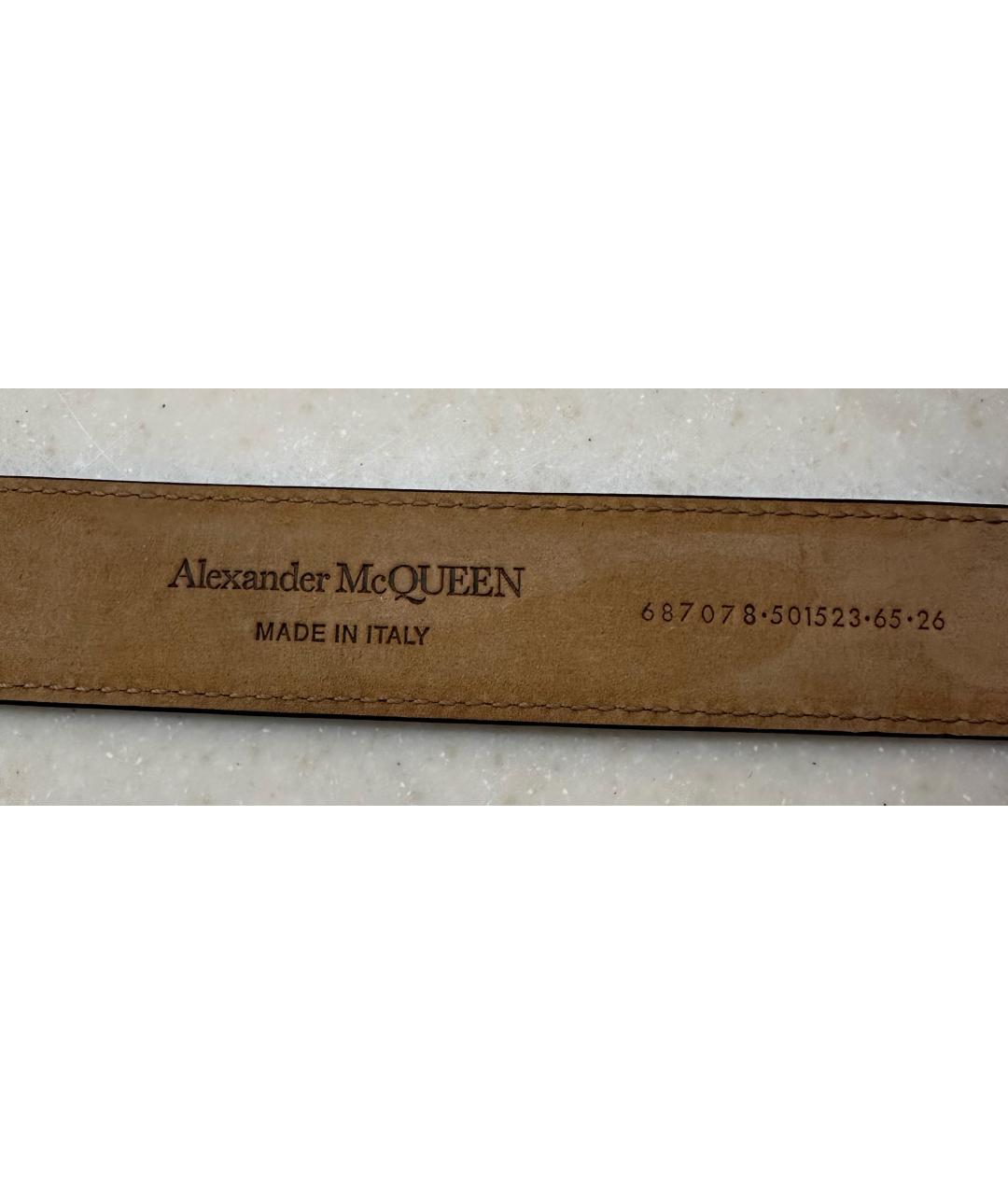 ALEXANDER MCQUEEN Синий кожаный ремень, фото 3