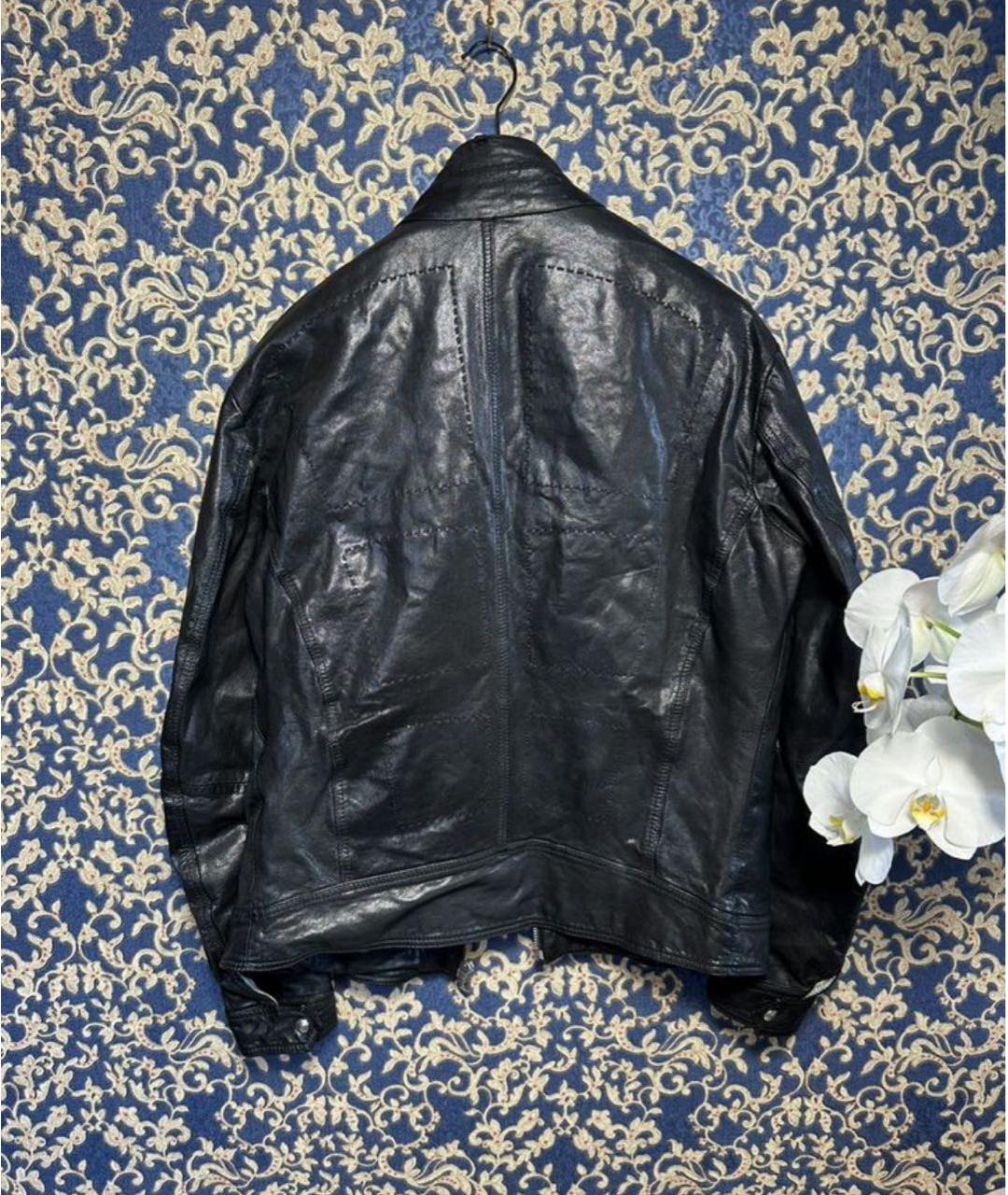 HUGO BOSS Черная кожаная куртка, фото 2