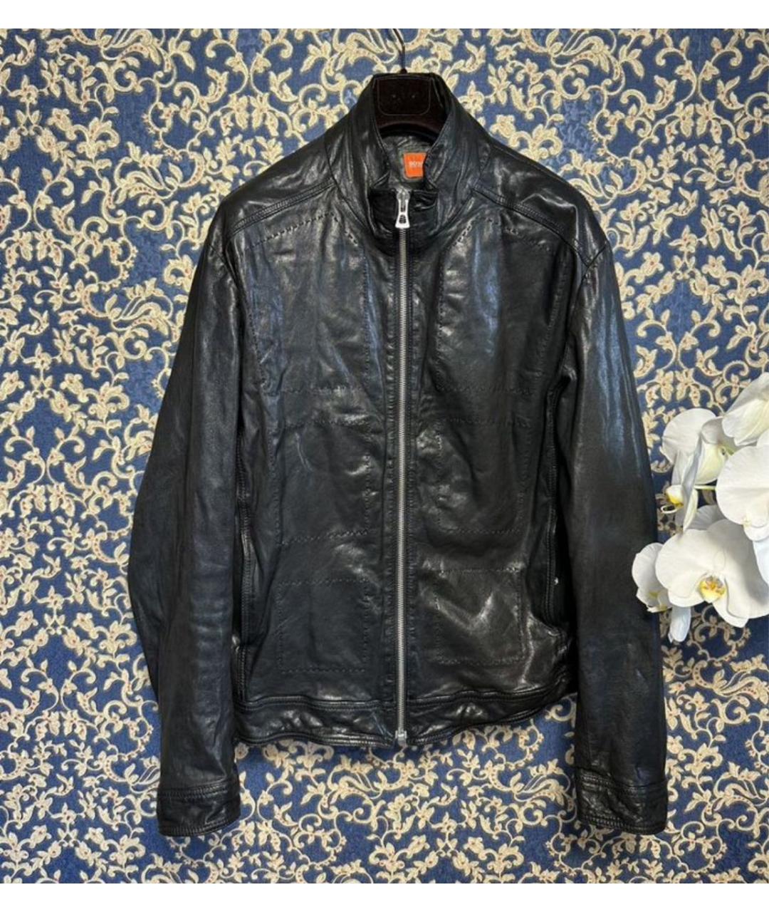 HUGO BOSS Черная кожаная куртка, фото 9