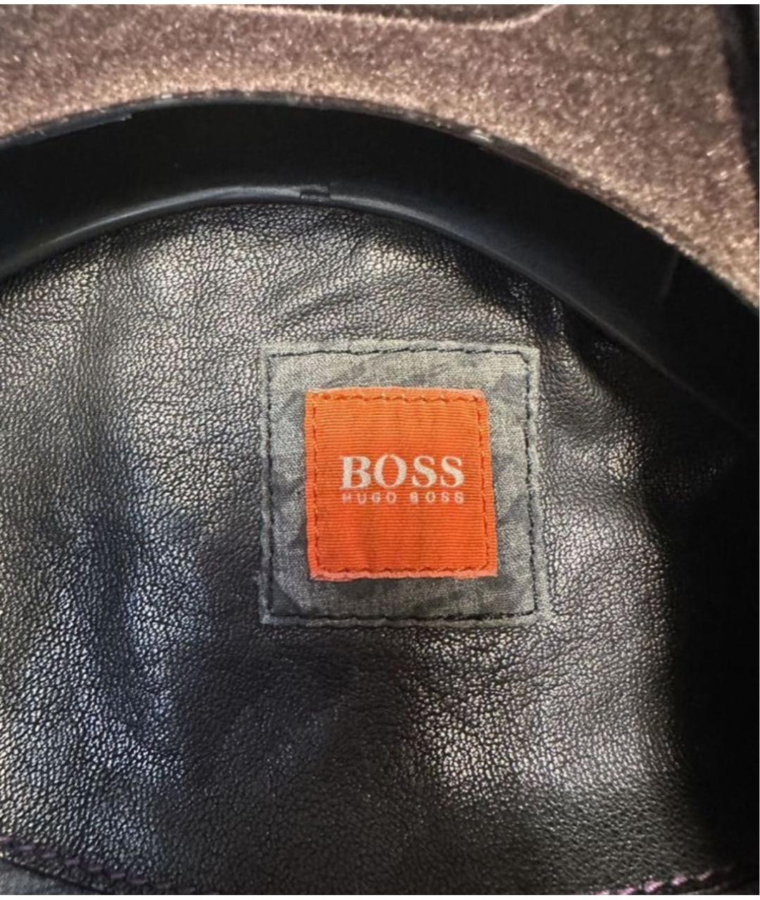 HUGO BOSS Черная кожаная куртка, фото 4