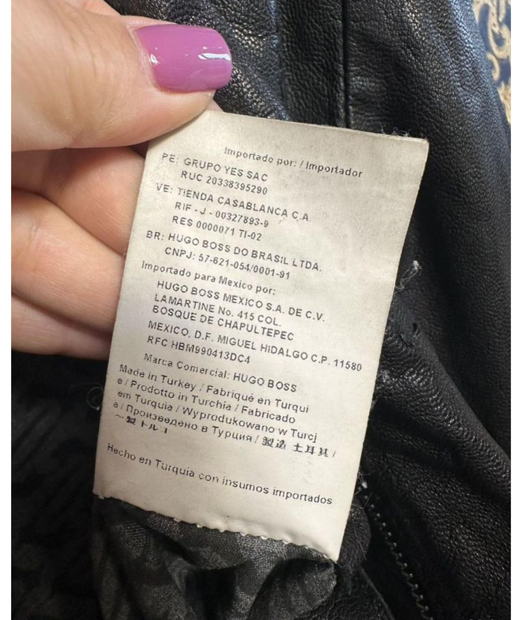 HUGO BOSS Черная кожаная куртка, фото 8