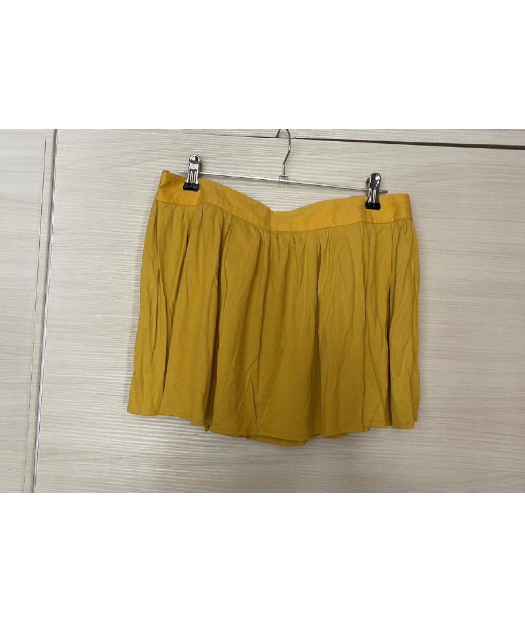 DOLCE&GABBANA Желтая вискозная юбка мини, фото 4