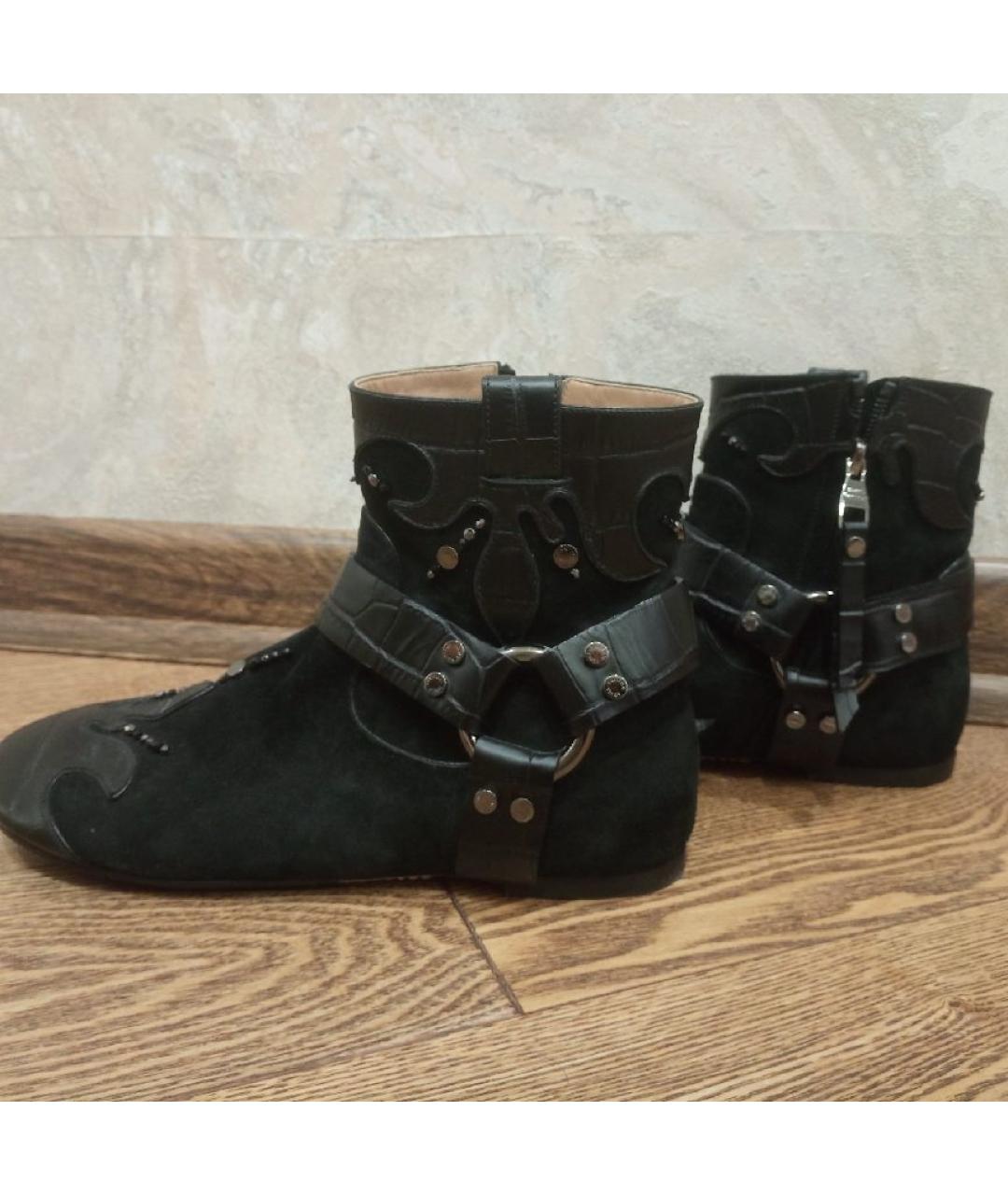 LOUIS VUITTON Черные кожаные ботинки, фото 2