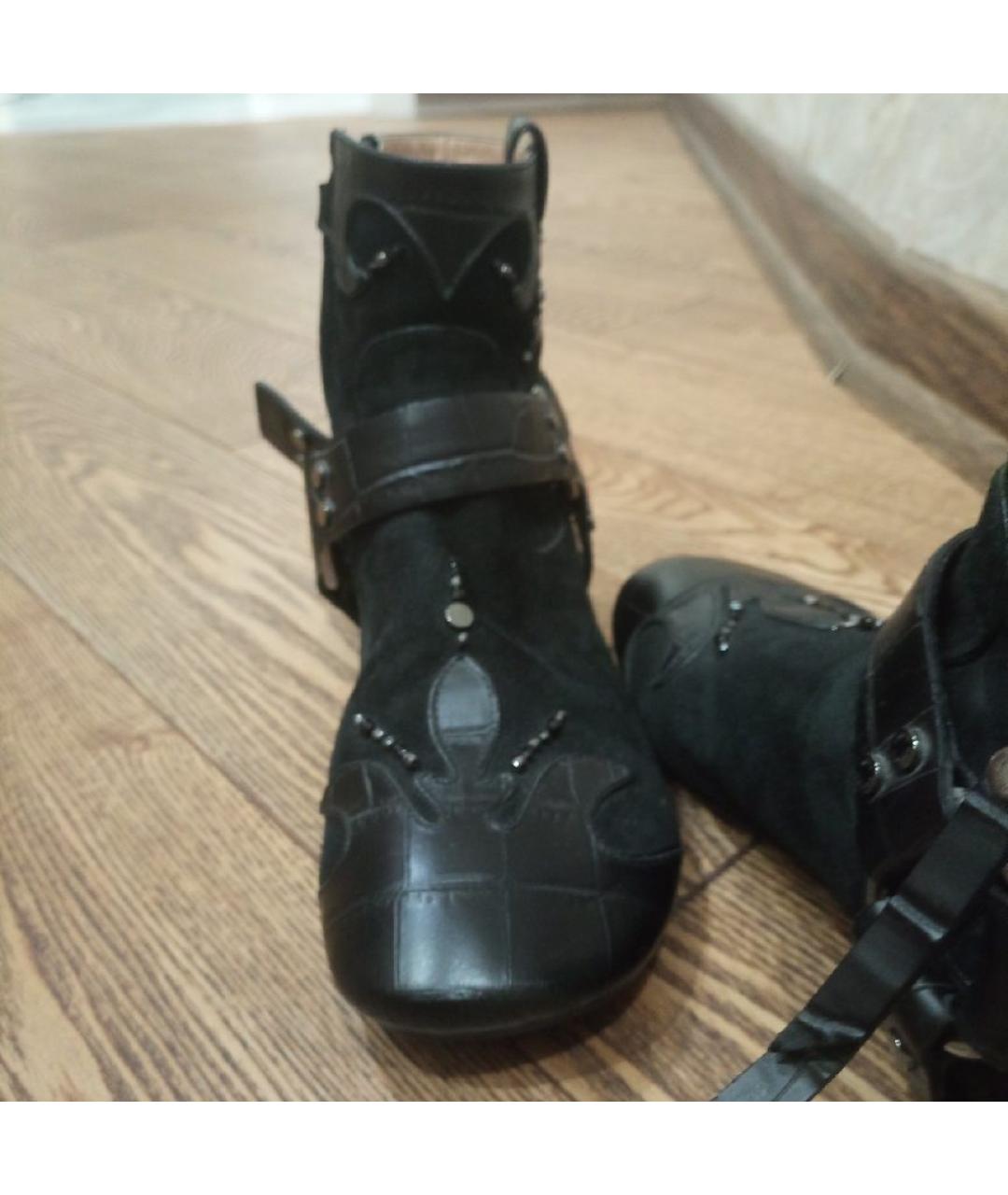 LOUIS VUITTON Черные кожаные ботинки, фото 3