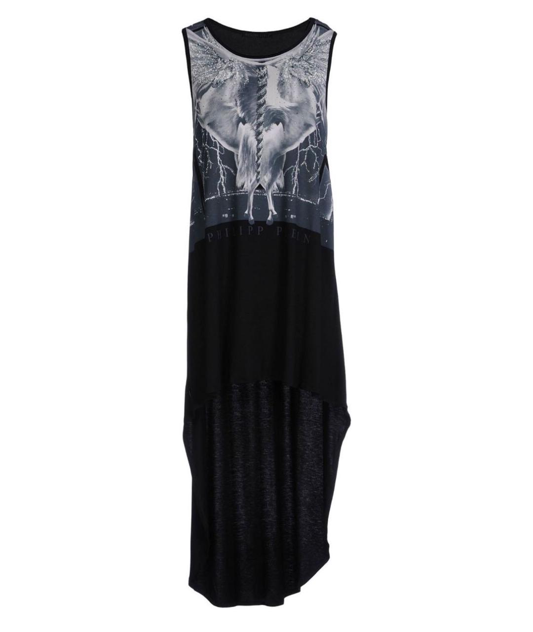 PHILIPP PLEIN Черное вискозное коктейльное платье, фото 9