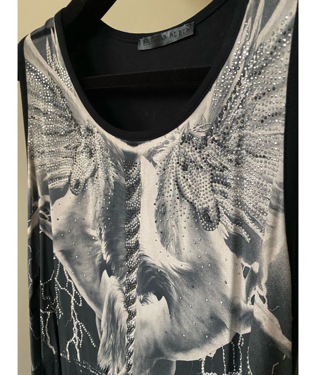 PHILIPP PLEIN Черное вискозное коктейльное платье, фото 6