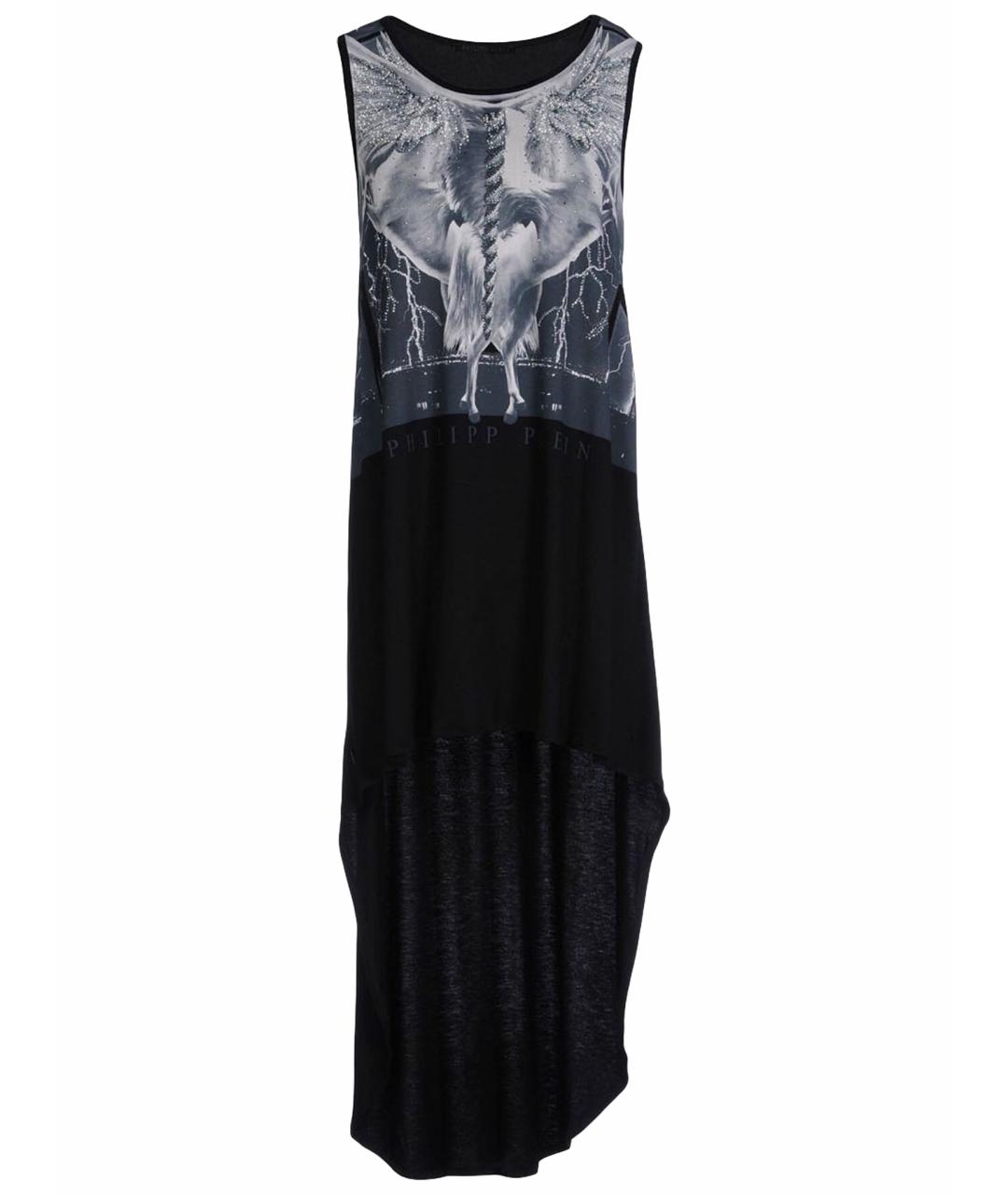 PHILIPP PLEIN Черное вискозное коктейльное платье, фото 1