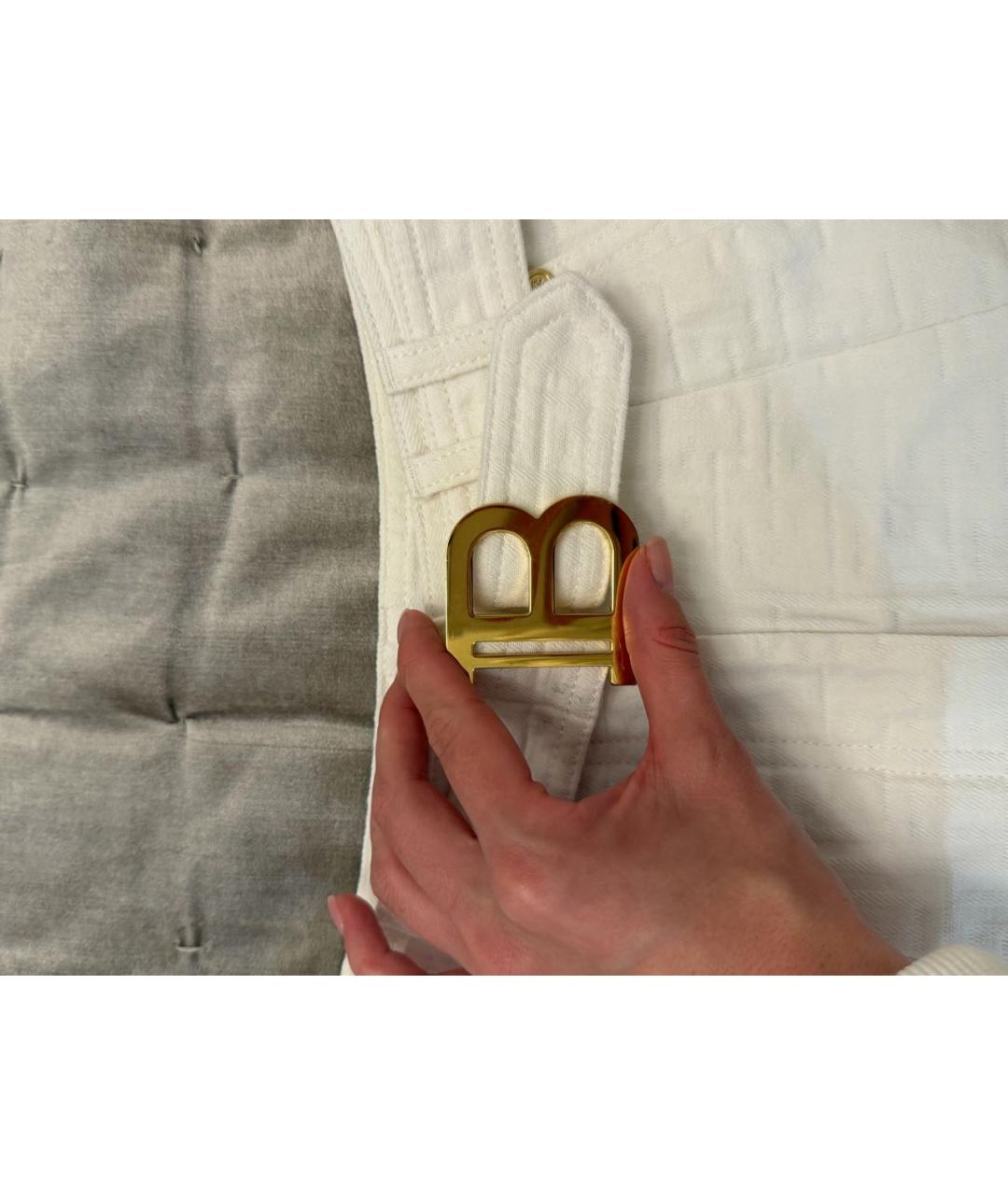 BALMAIN Белые хлопковые шорты, фото 4