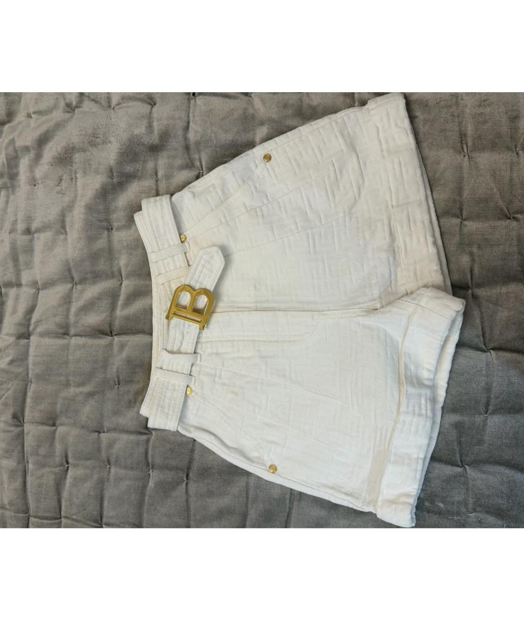 BALMAIN Белые хлопковые шорты, фото 5