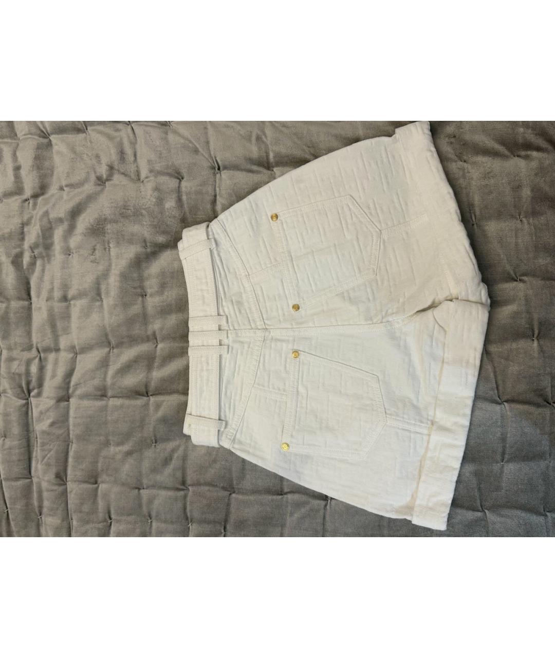 BALMAIN Белые хлопковые шорты, фото 2