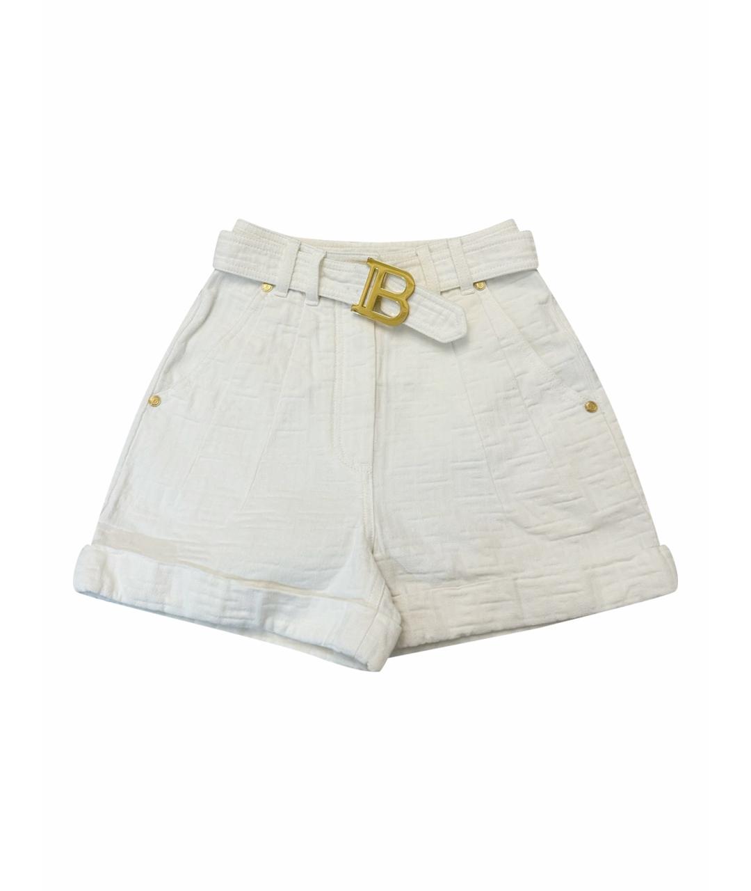 BALMAIN Белые хлопковые шорты, фото 1