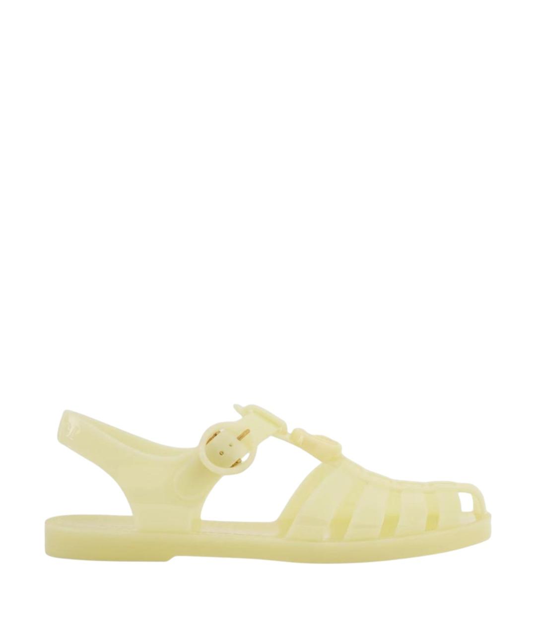 GUCCI Желтые резиновые сандалии, фото 1