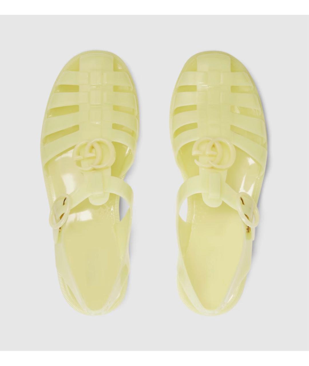 GUCCI Желтые резиновые сандалии, фото 5