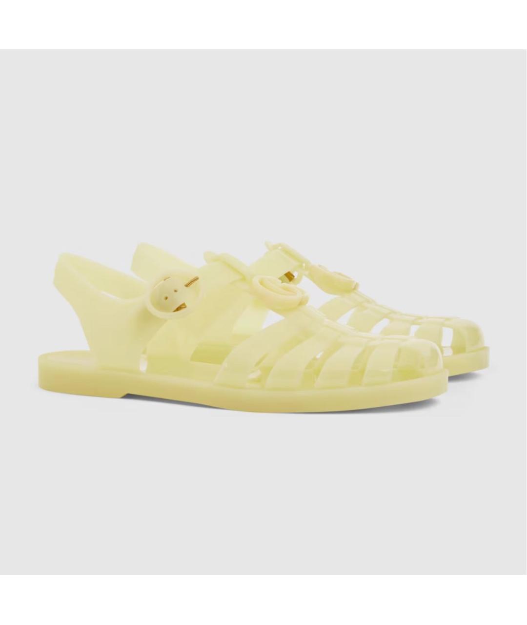 GUCCI Желтые резиновые сандалии, фото 2