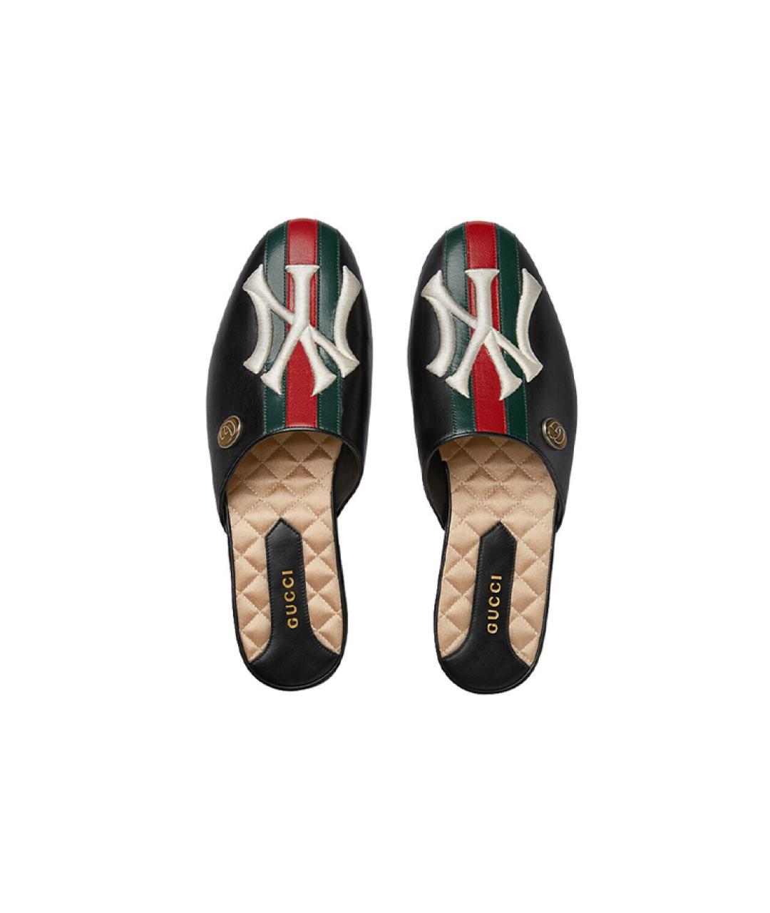GUCCI Черные кожаные мюли, фото 3