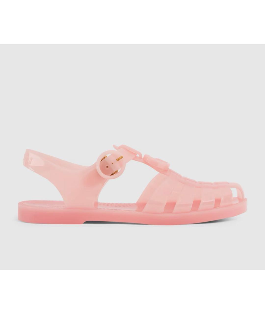 GUCCI Розовые резиновые сандалии, фото 6