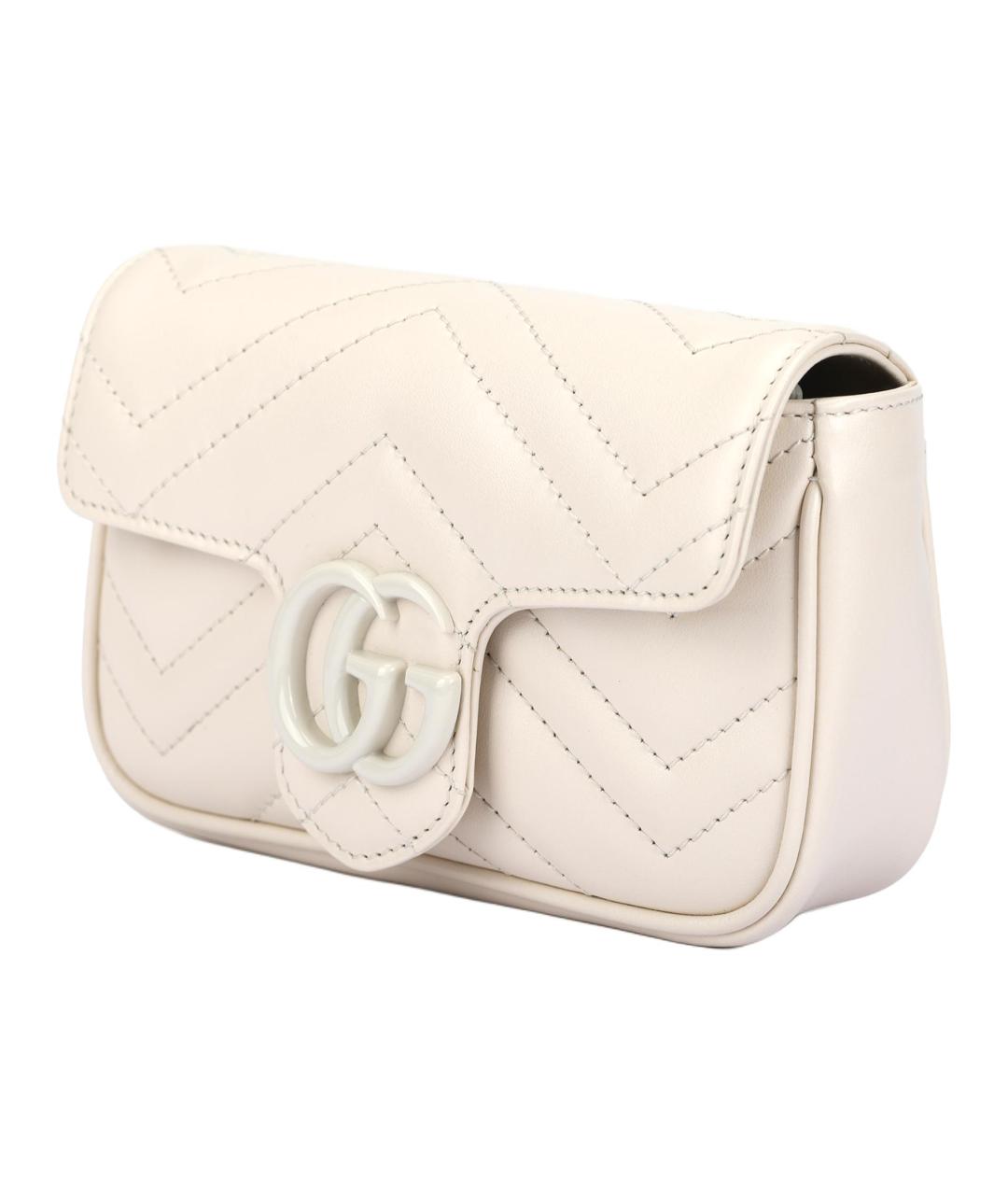 GUCCI Белая кожаная поясная сумка, фото 1