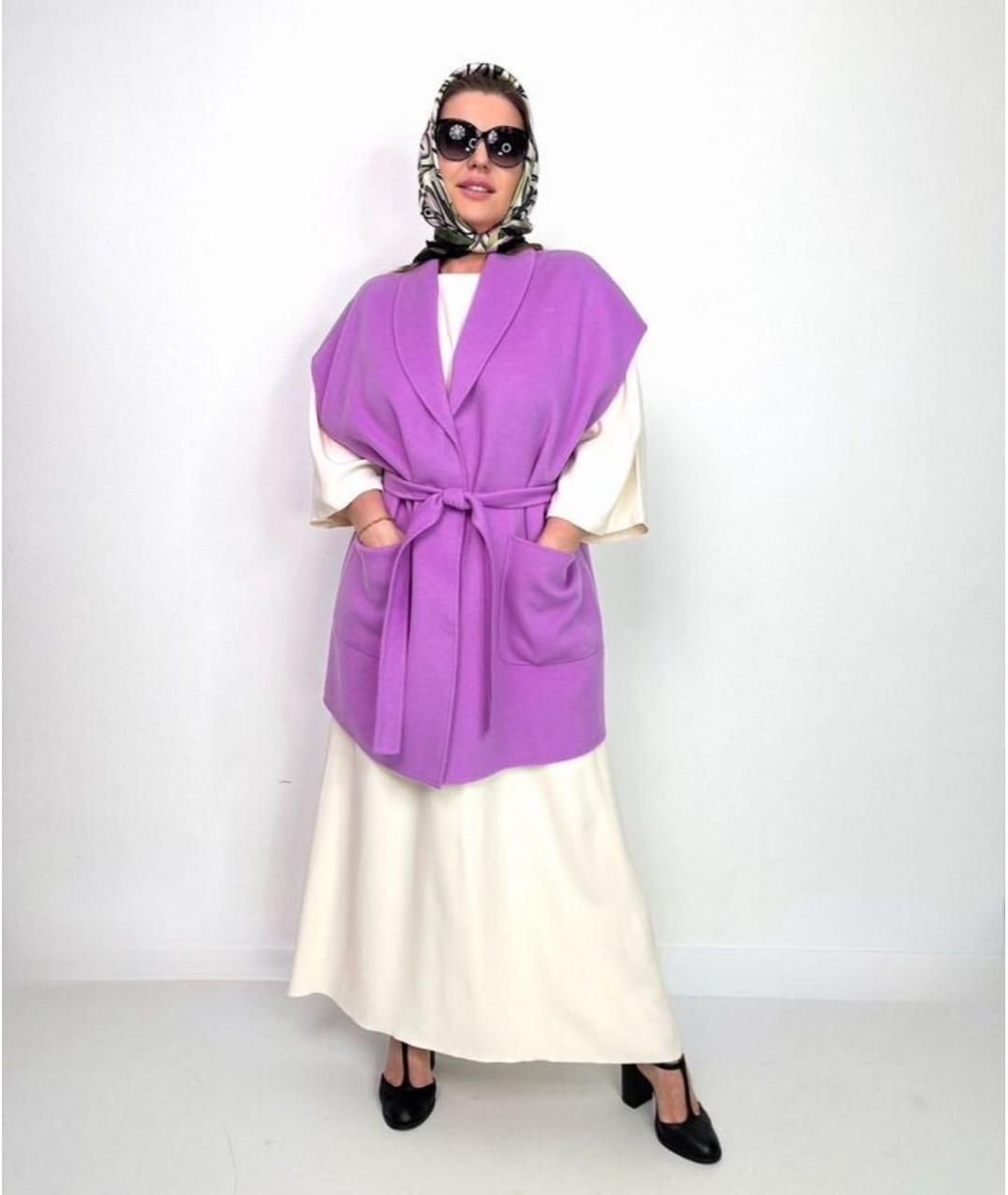 MAX MARA Фиолетовый шерстяной жилет, фото 6