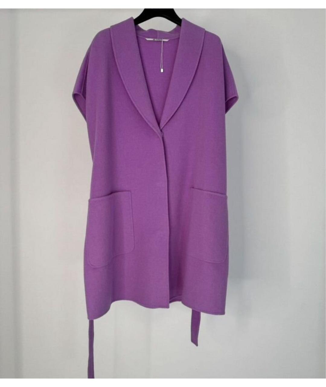 MAX MARA Фиолетовый шерстяной жилет, фото 9