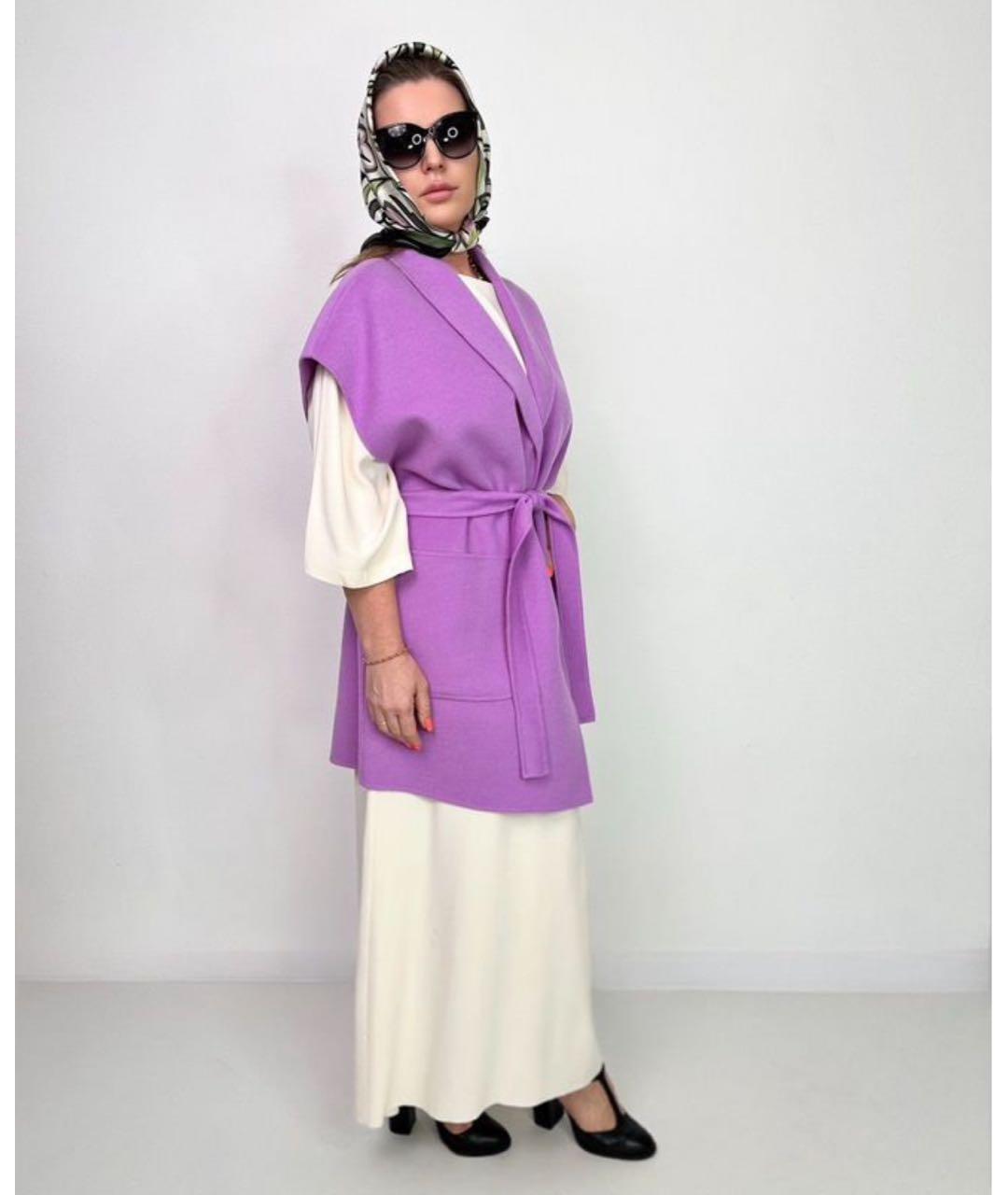 MAX MARA Фиолетовый шерстяной жилет, фото 7