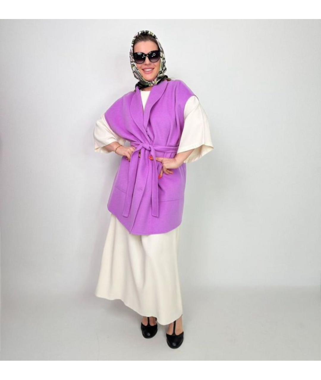 MAX MARA Фиолетовый шерстяной жилет, фото 8