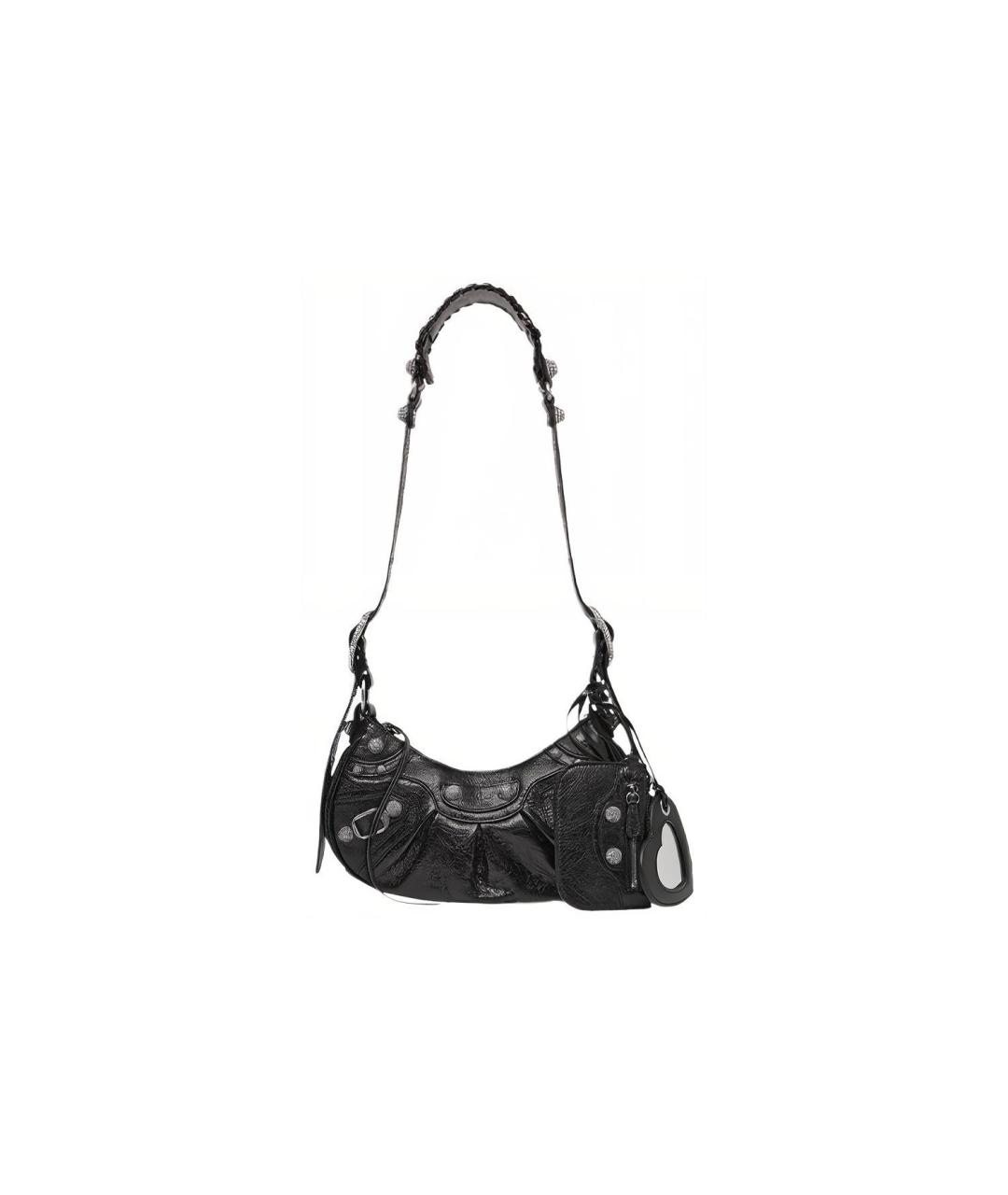 BALENCIAGA Черная кожаная сумка через плечо, фото 6