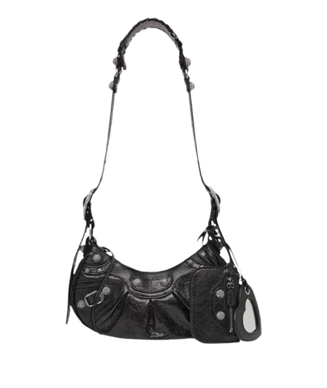 BALENCIAGA Черная кожаная сумка через плечо, фото 1