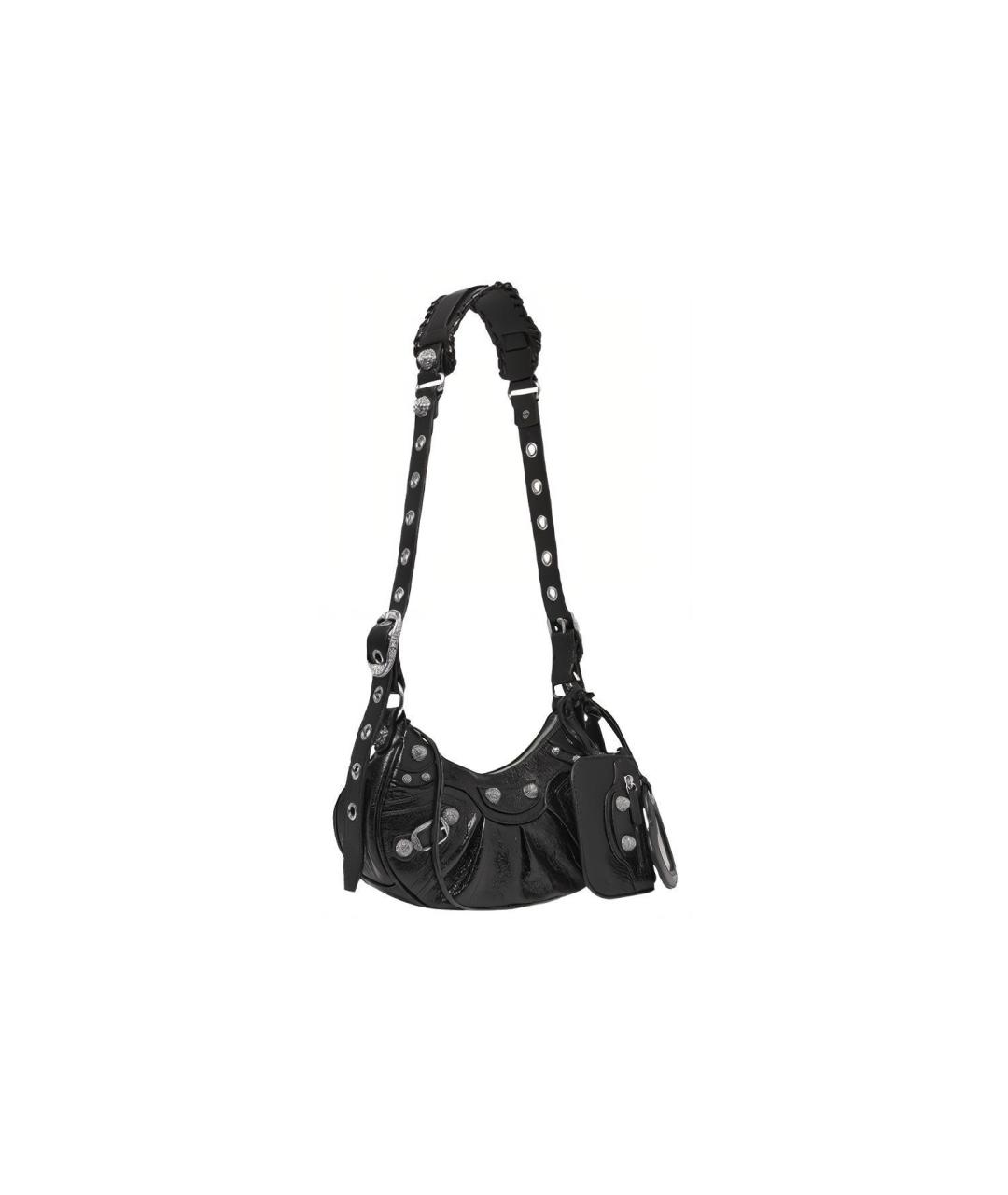 BALENCIAGA Черная кожаная сумка через плечо, фото 2