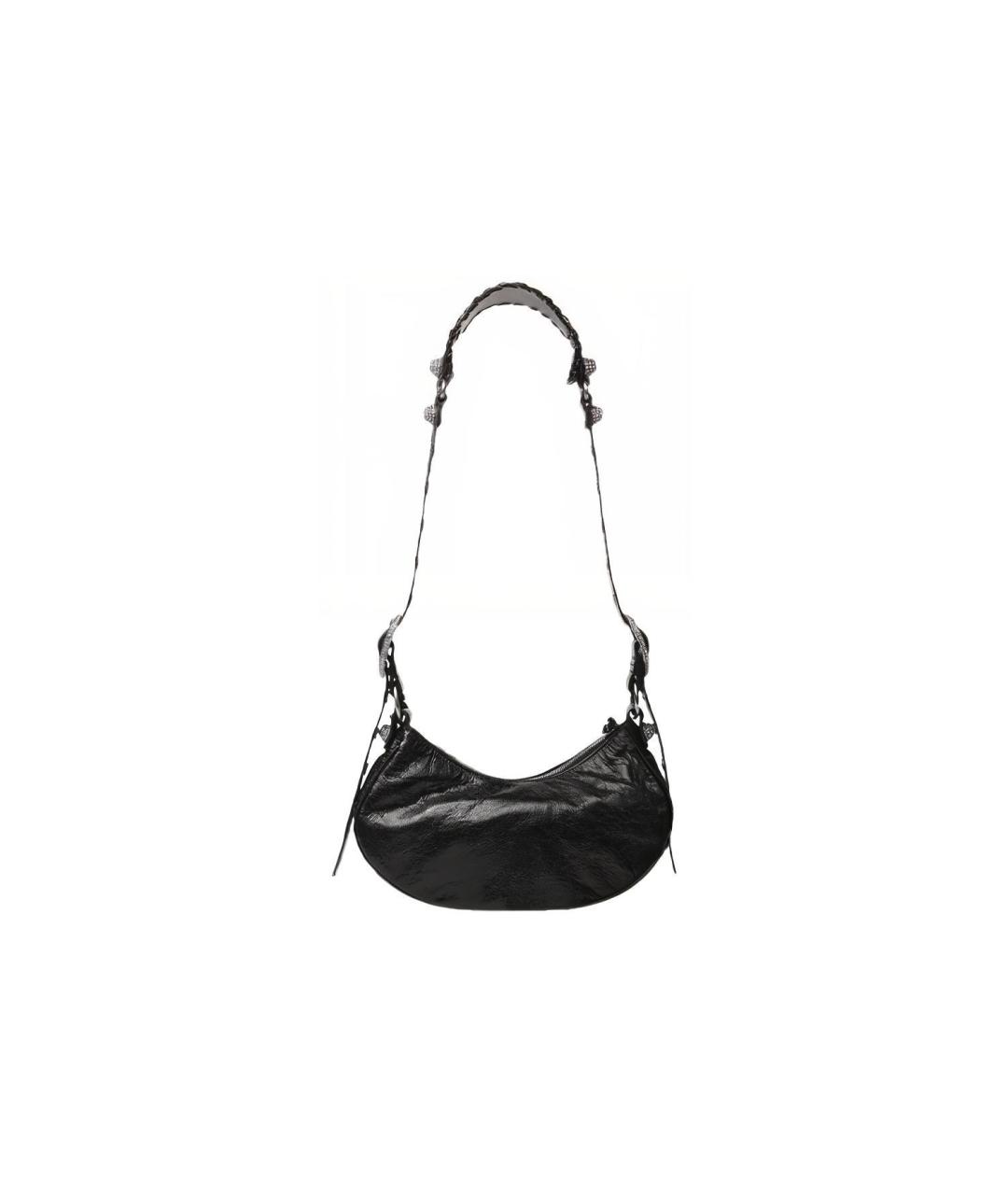 BALENCIAGA Черная кожаная сумка через плечо, фото 4