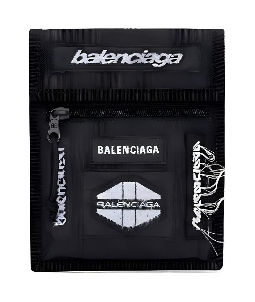 BALENCIAGA Черная кожаная сумка на плечо, фото 1